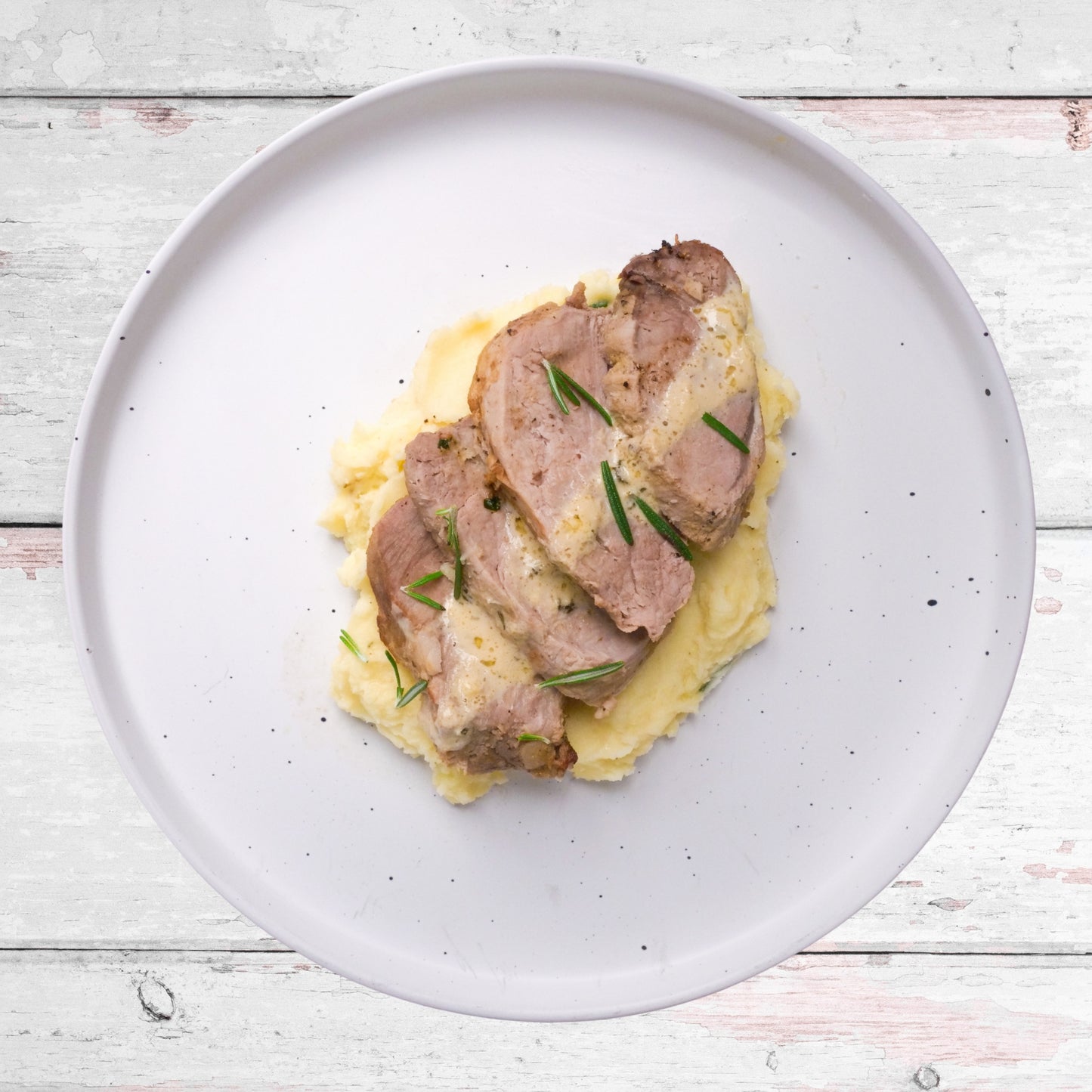 Roasted Pork Tenderloin with Dijon Cream Sauce and Mashed Potatoes